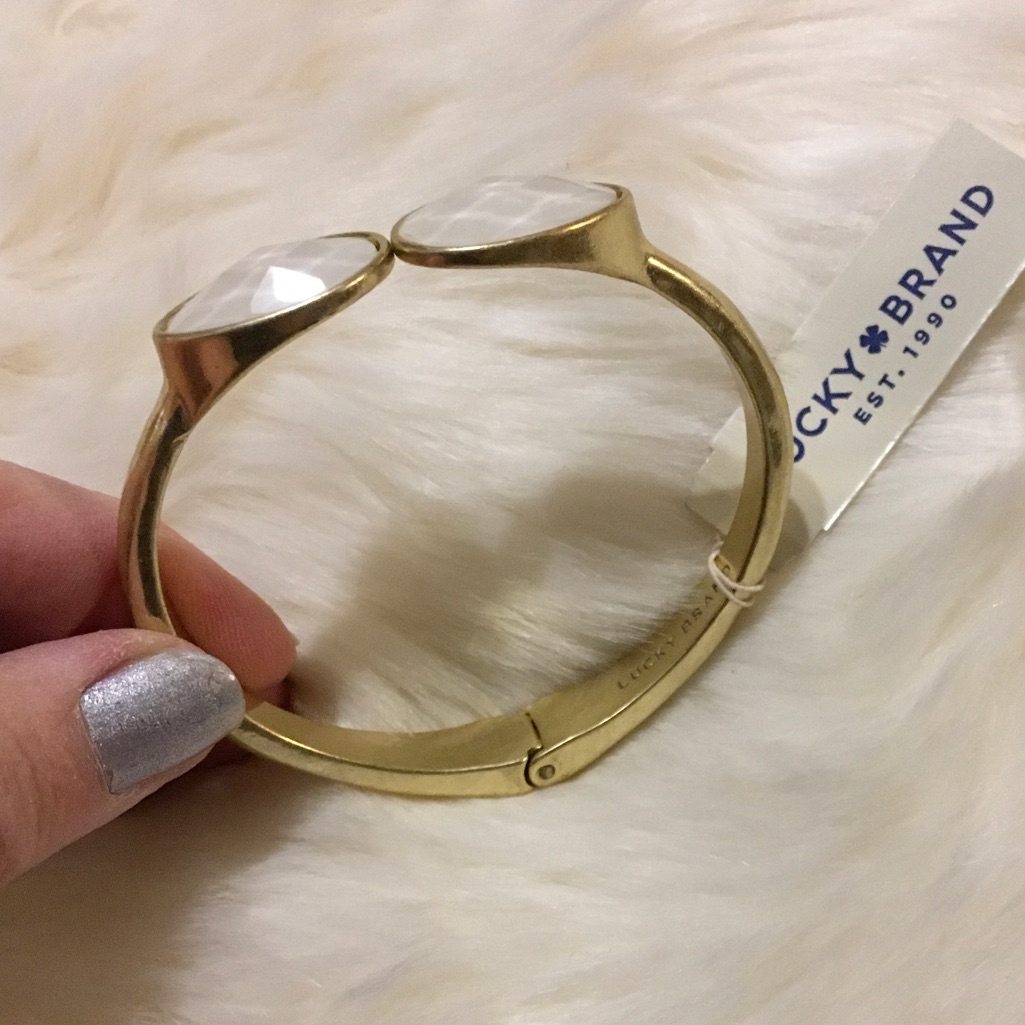 New 39 Lucky Brand Bracelet Gold Teardrop Stone